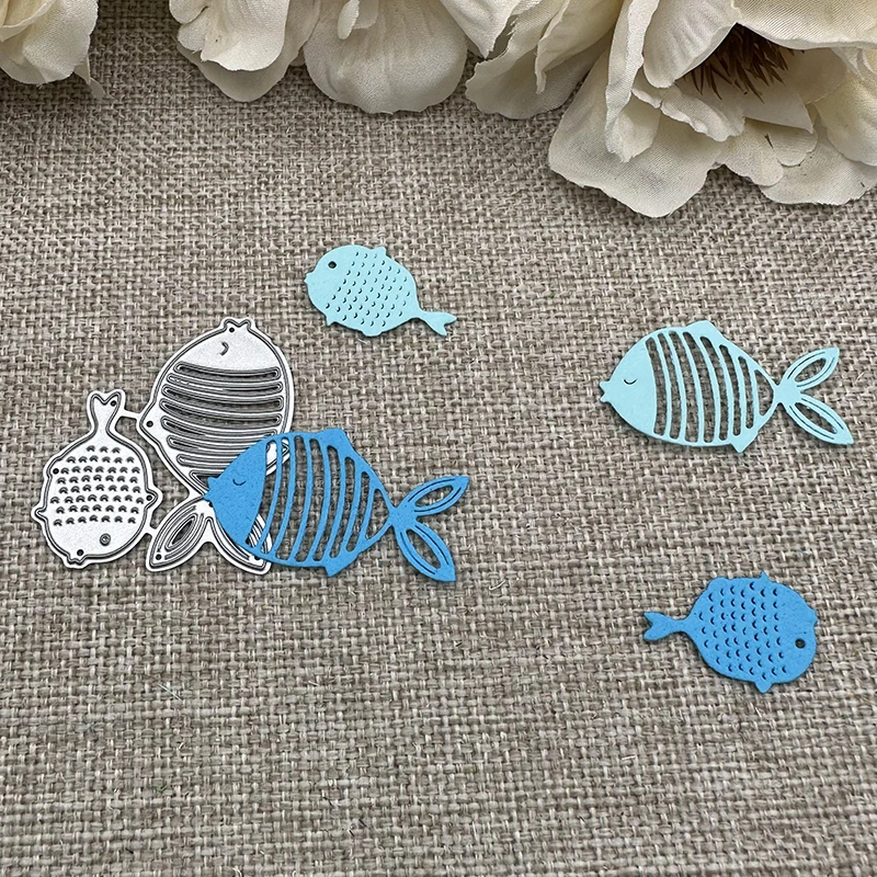 2Pcs Fish decoration Metal Cutting Dies Stencils For DIY Scrapbooking Decorative Handcraft Die Cutting Template Mold