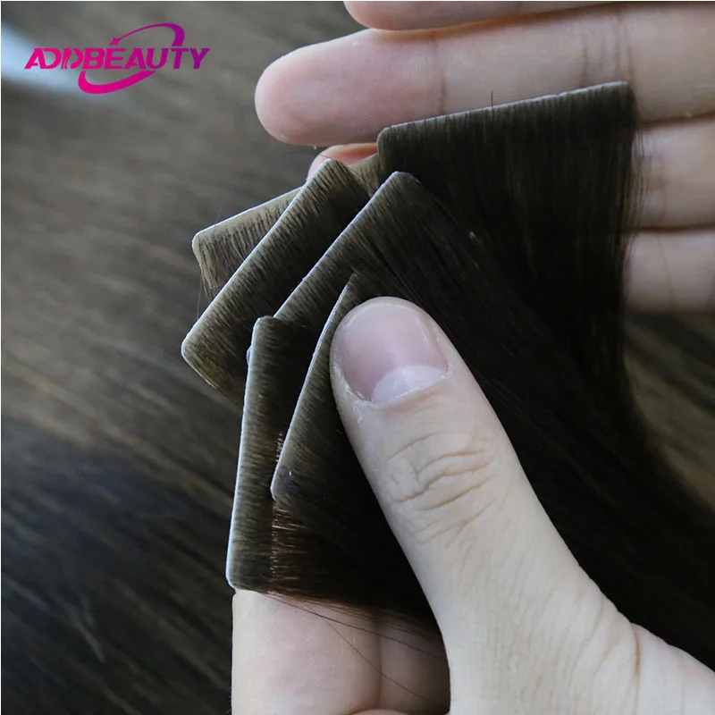 Addbeauty Skin Weft Hair Extension Straight Brazlian Human Hair Extensions 2.5g/pc 40pcs Virgin Human Hair Tape in Fusion Hair