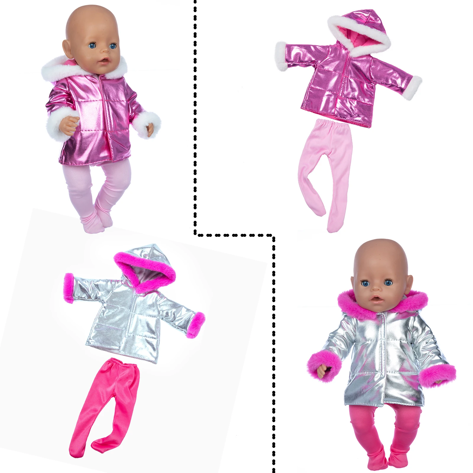 New Down Jacket + Leggings Doll Clothes Fit For 18inch/43cm Baby New Born Doll Clothes Reborn Doll Accessories