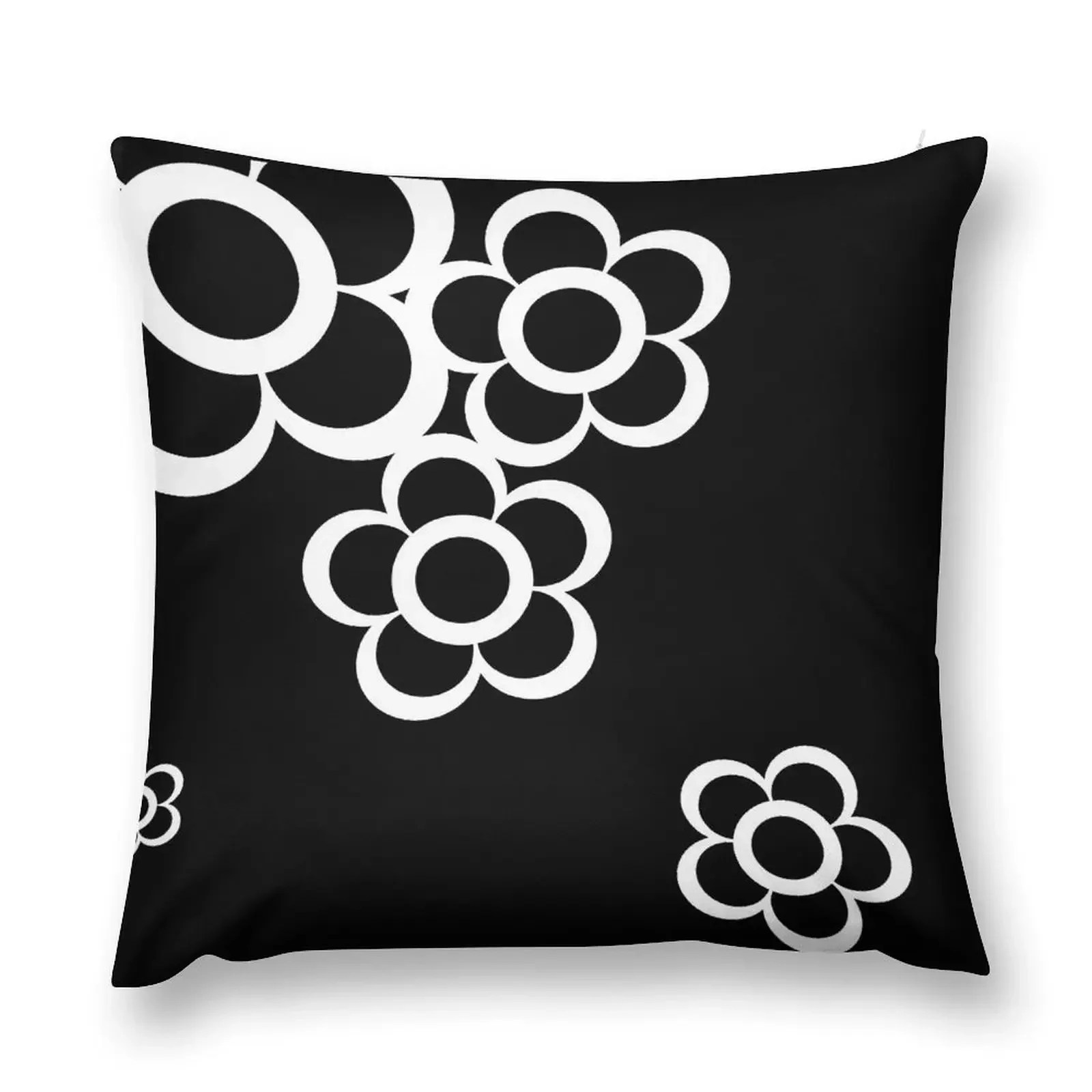 Scattered Daisies - White Throw Pillow Decorative Cushion Cover Pillowcases Cushion Covers Sofa pillow