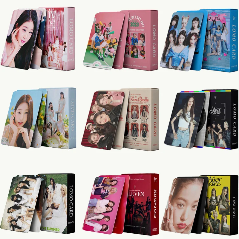 KPOP IVE LOVE DIVE ELEVEN Druo Cards, Album Photo, LIZ Girls Group, Eleven GérCollection Gift Postcards, Photo Card, 55Pcs per Set