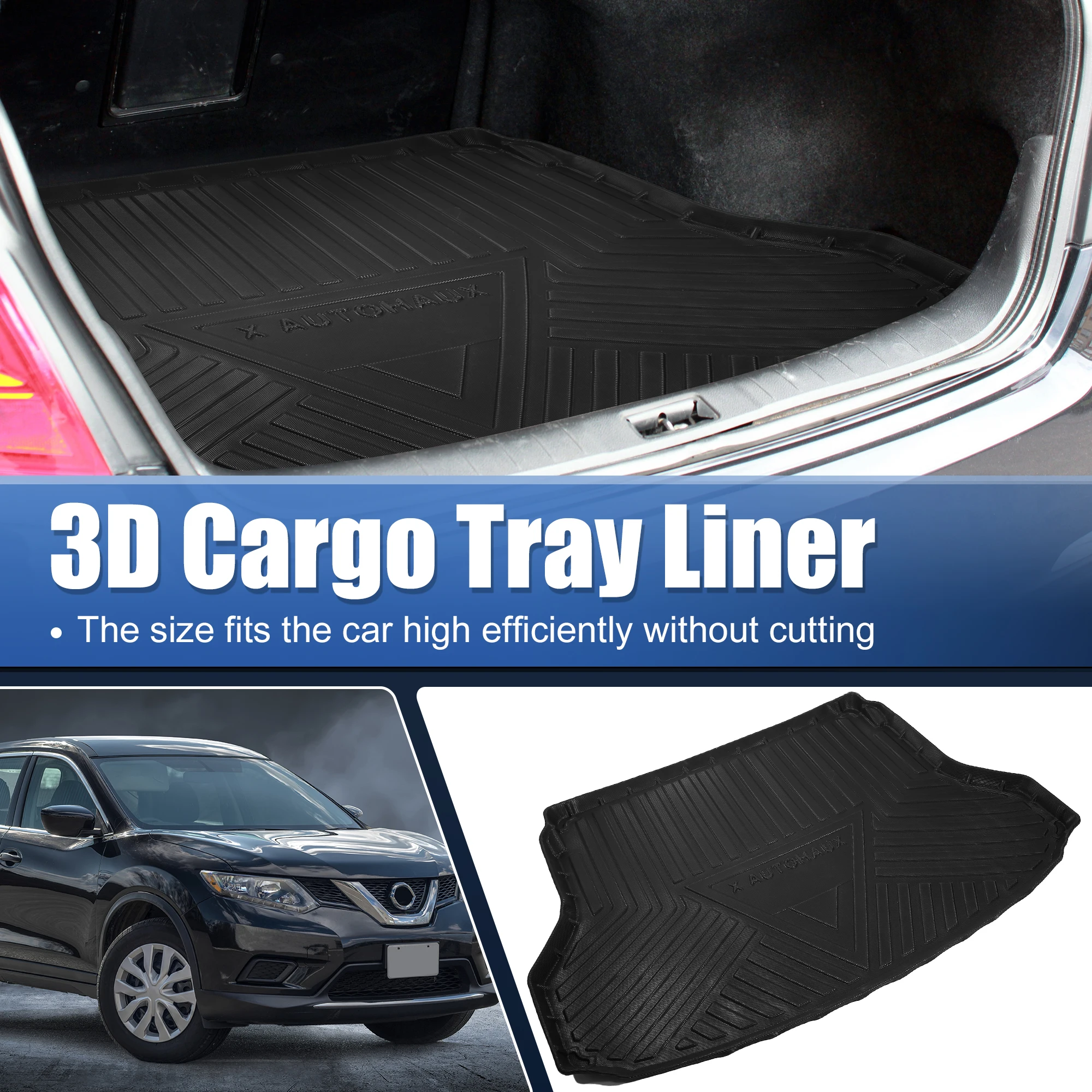 X Autohaux Cargo Trunk Tray Cargo Liner Rear Cargo Trunk Floor Mat Odourless Non Slip Waterproof for Nissan Rogue 2014 2015-2020