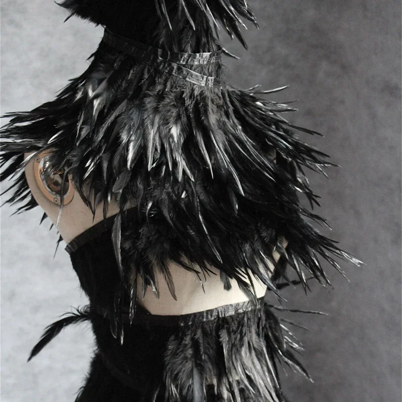 50cm Creative Chicken Feather Fabric Natural Environmentally Friendly Light Art Fashion Fabric for DIY Sewing Catwalk Clothing