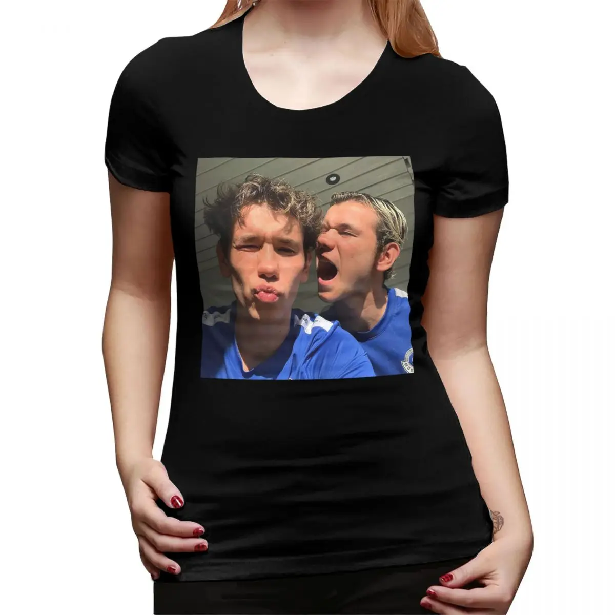 

Маркус и Мартинус Швеция Норвегия Евровидение Футболка для женщин Уличная одежда с круглым вырезом Футболки Женские футболки Короткая летняя одежда Топы