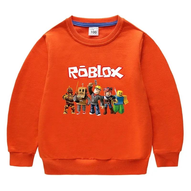 

Robloxs Spring Autumn Small and Medium Children's Clothing Round Neck Hoodie Child Long Sleeve Cotton Baby Top for Men Women