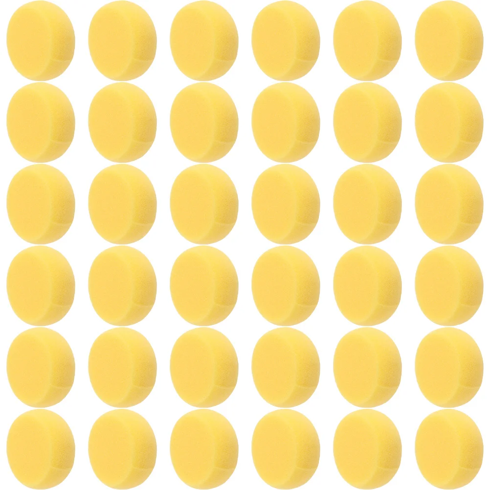 

36 Pcs Yellow Round Sponges Supple Absorbent Facial Cleansing Pad Women Travel Face Washing Exfoliating Sponges