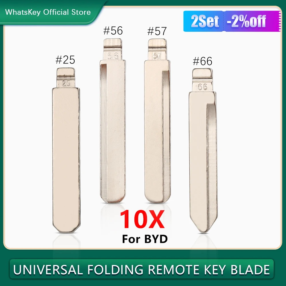 

10Pcs HON66 KD VVDI JMD Flip Remote Key Blade #25 56 57 66 For BYD F0 F3 F6 Geely Vision Lifan 620 Replacement Locksmith Tool