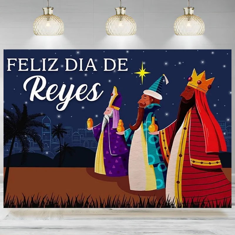 Epiphany Feliz Dia de Reyes Backdrop Three Kings Day Photography Background Jesus Nativity Christmas Party Decorations Banner