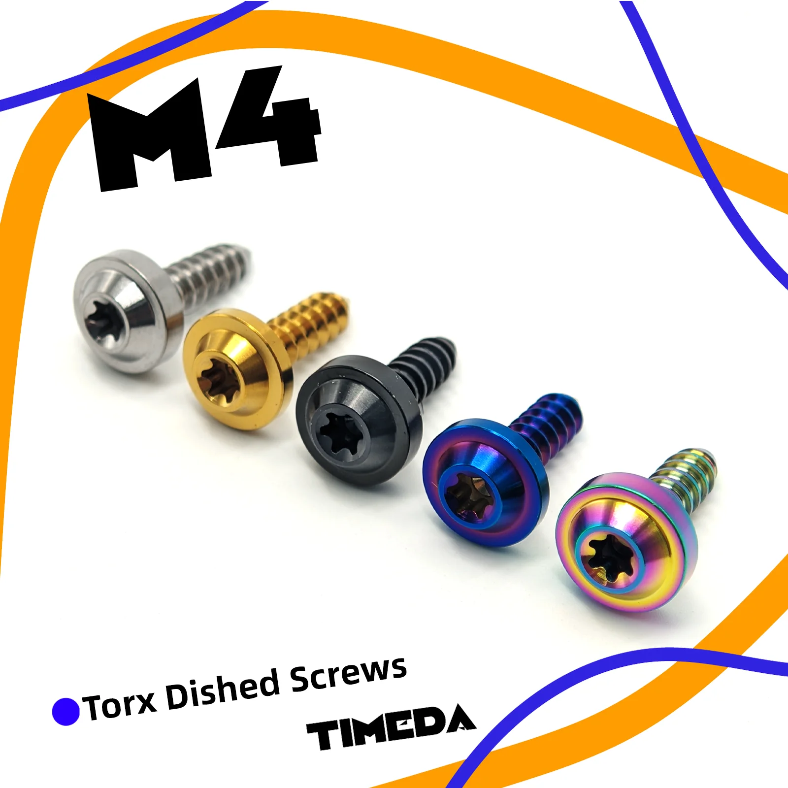 M4 Titanium Disc Brakes Screws Pitch 0.7 GR5 Ti-6Al-4V for Motorcycle MTB Bicycle Disc Brake E-Bike Lightweight Rustproof