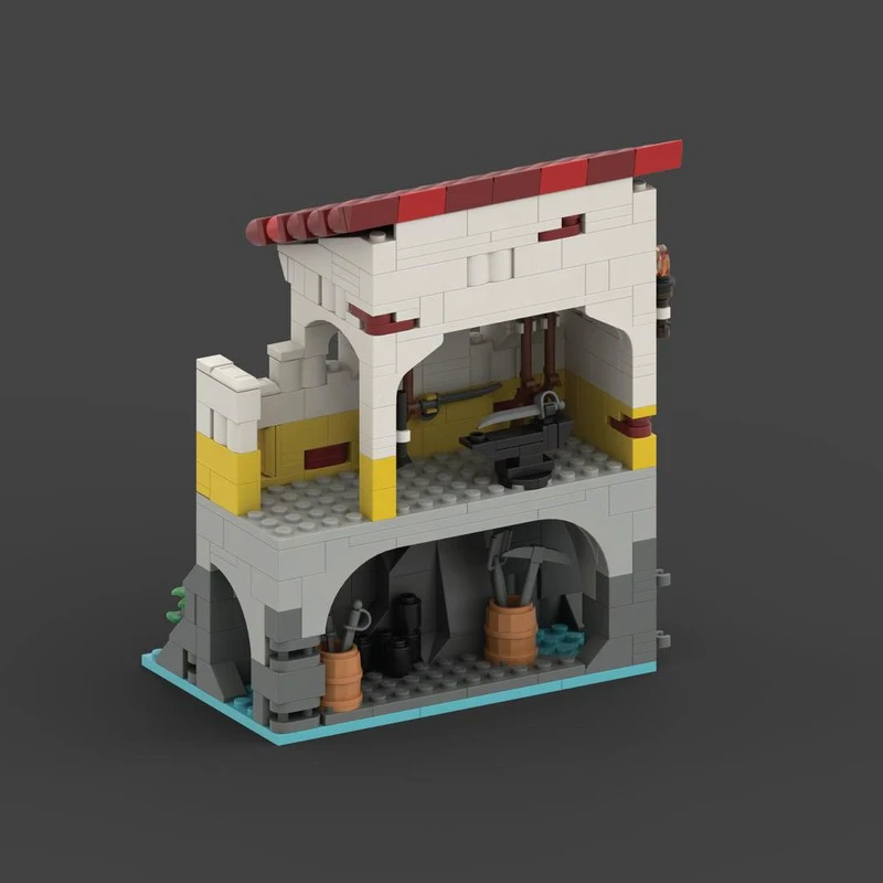 Custom 454 PCS MOC Pirate Series Medieval Building Block Armory Expansion: Eldorado Fortress DIY Assembly Toy Kid Birthday Gift