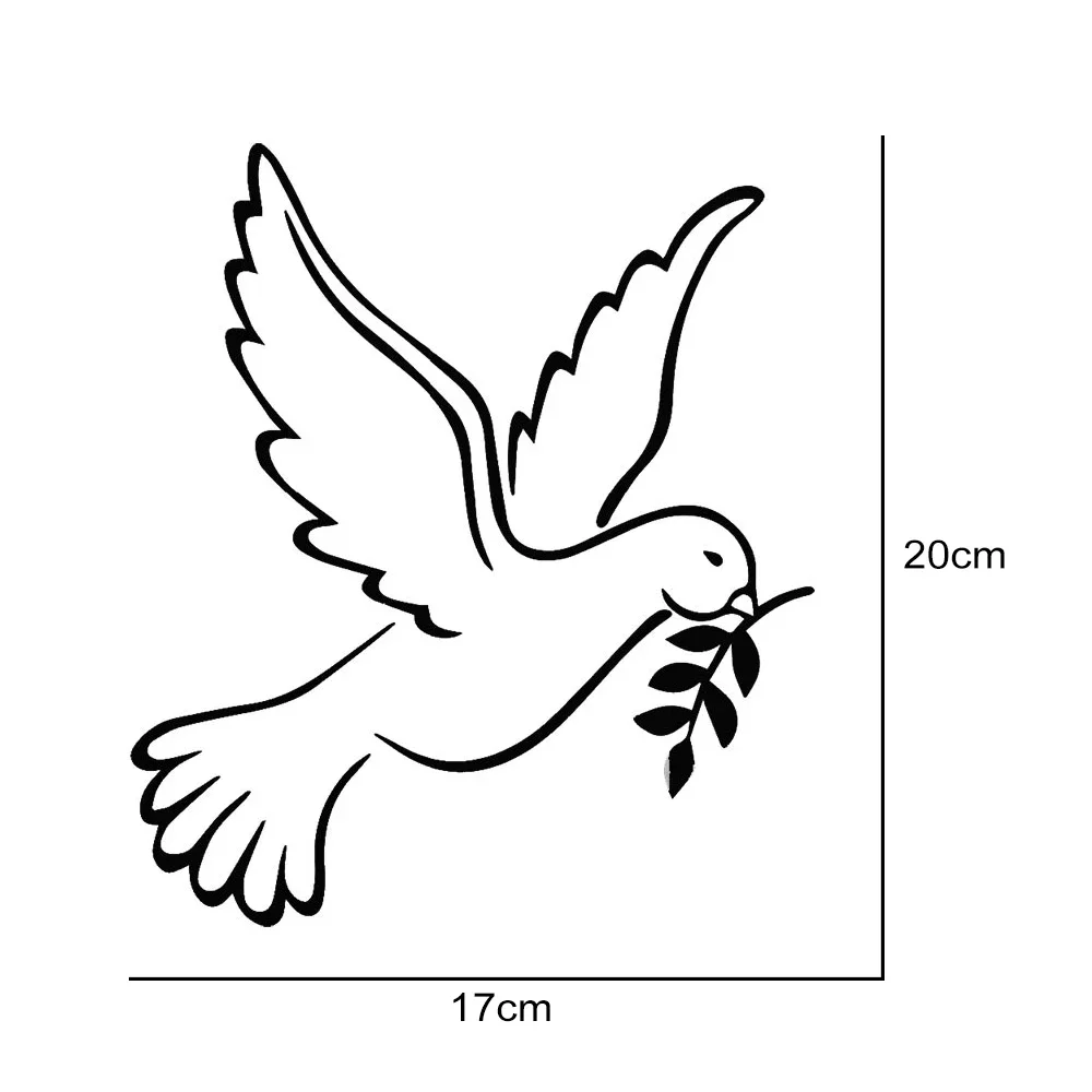 ملصق سيارة حمامة السلام ، ملصق فيلم فينيل ، إكسسوارات ضبط السيارات ، هيكل السيارة ، المصد ، النوافذ ، الدراجة النارية ، الكمبيوتر المحمول ، الجدران ، 20x17cm