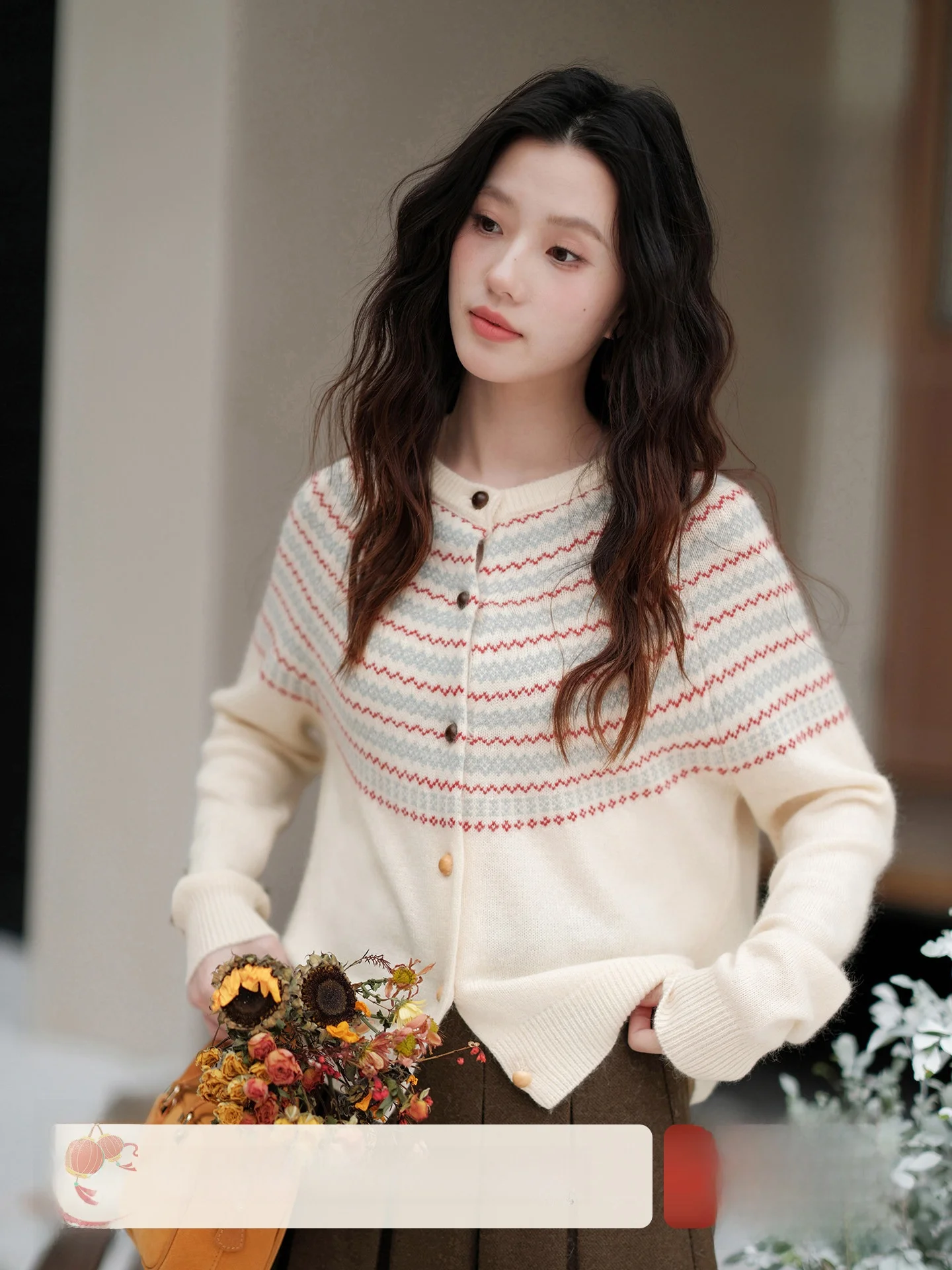 

Soft Long Sve Knitted Cardigan Woolen Sweater Women's Winter Faion Casual Loose Fit Button Detail Neline Regular Length