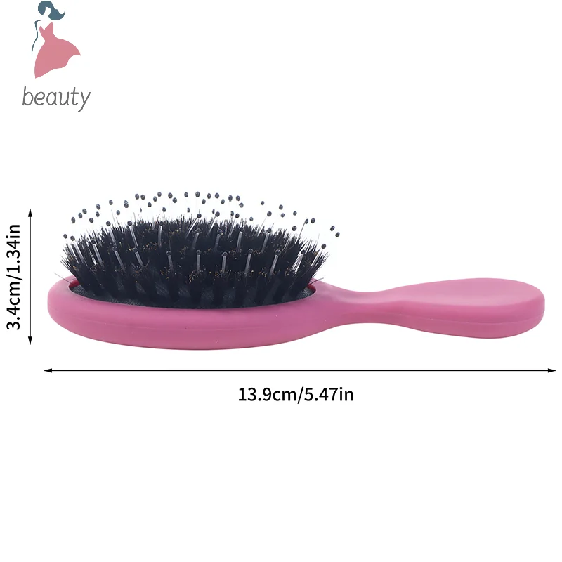 1PC Oval Boar Bristle & Nylon Hair Comb Mini Anti-static Hair Scalp Massage Comb Hairbrush Salon Hair Care Brush Styling Tool