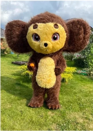 200cm Inflated Чебурашка Крокодил Гена 2m Lovely Inflatable Cheburashka Mascot Walking Cosplay Cute Big Ears Monkey Costume