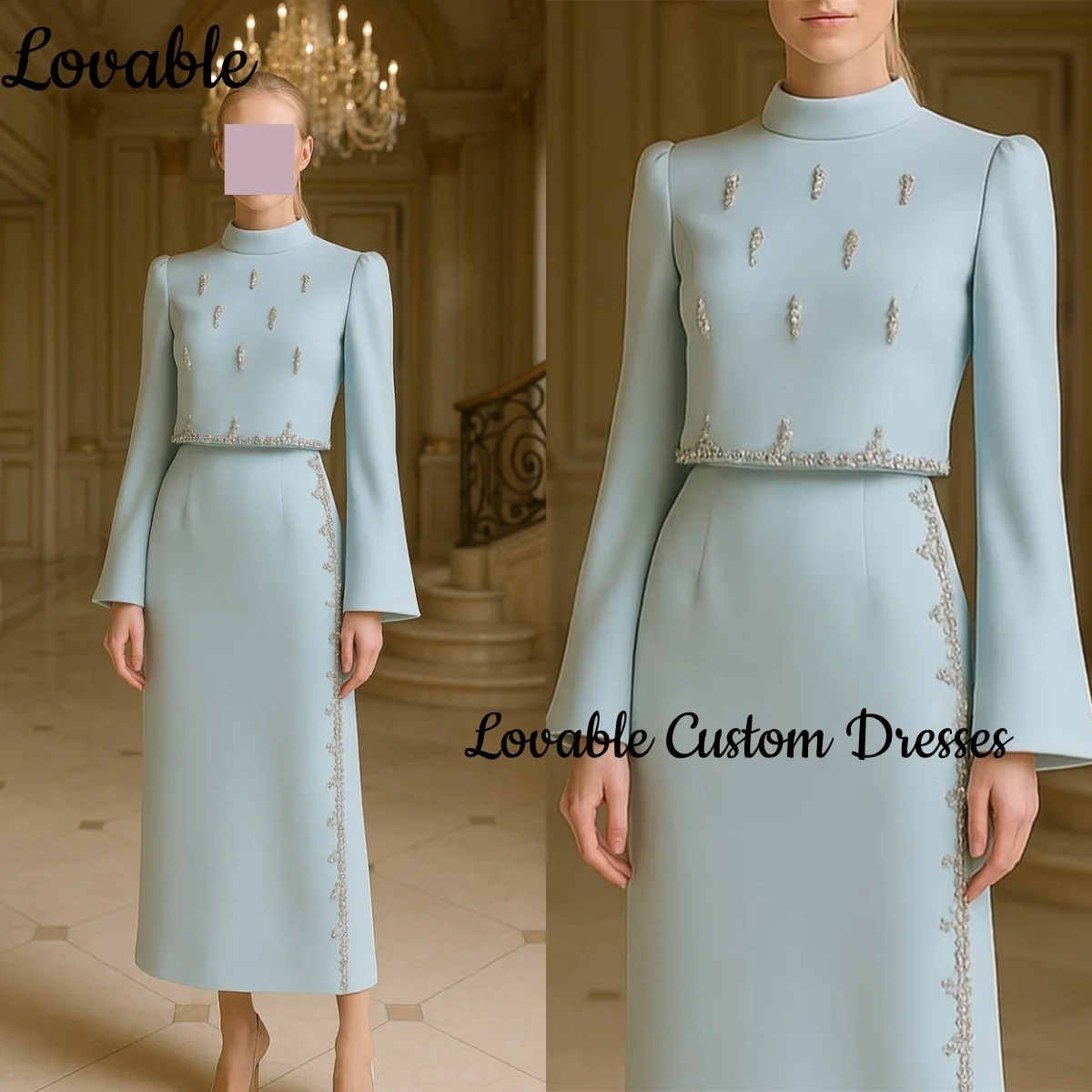 

Платья на день рождения Роскошные платья с овальным вырезом на заказ для выпускного вечера длиной до пола с бусинами на молнии и длинными рукавами Платья Fo