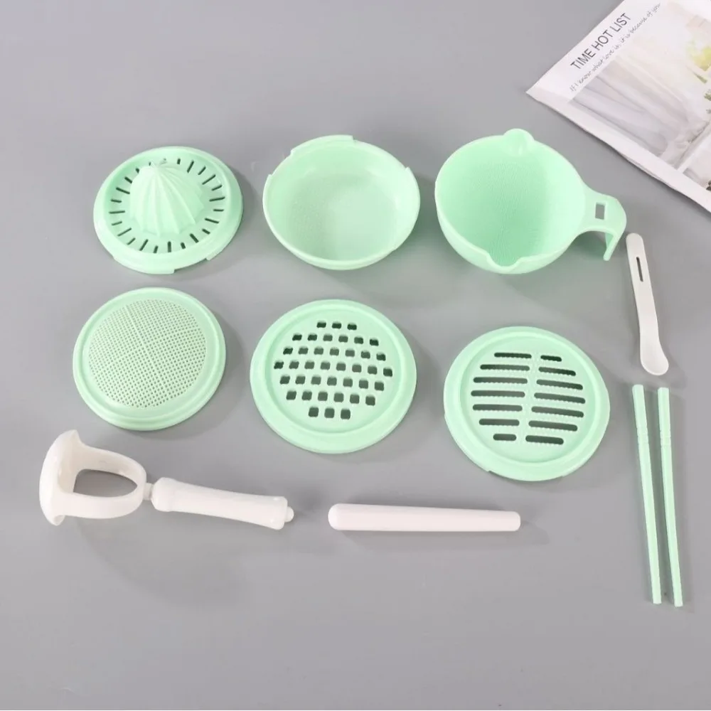 وعاء طحن أغذية الأطفال بلون سادة، متعدد الوظائف، مبشرة هريس الفاكهة المصنوعة يدويًا، عملية يدوية، مطحنة الخضروات #2