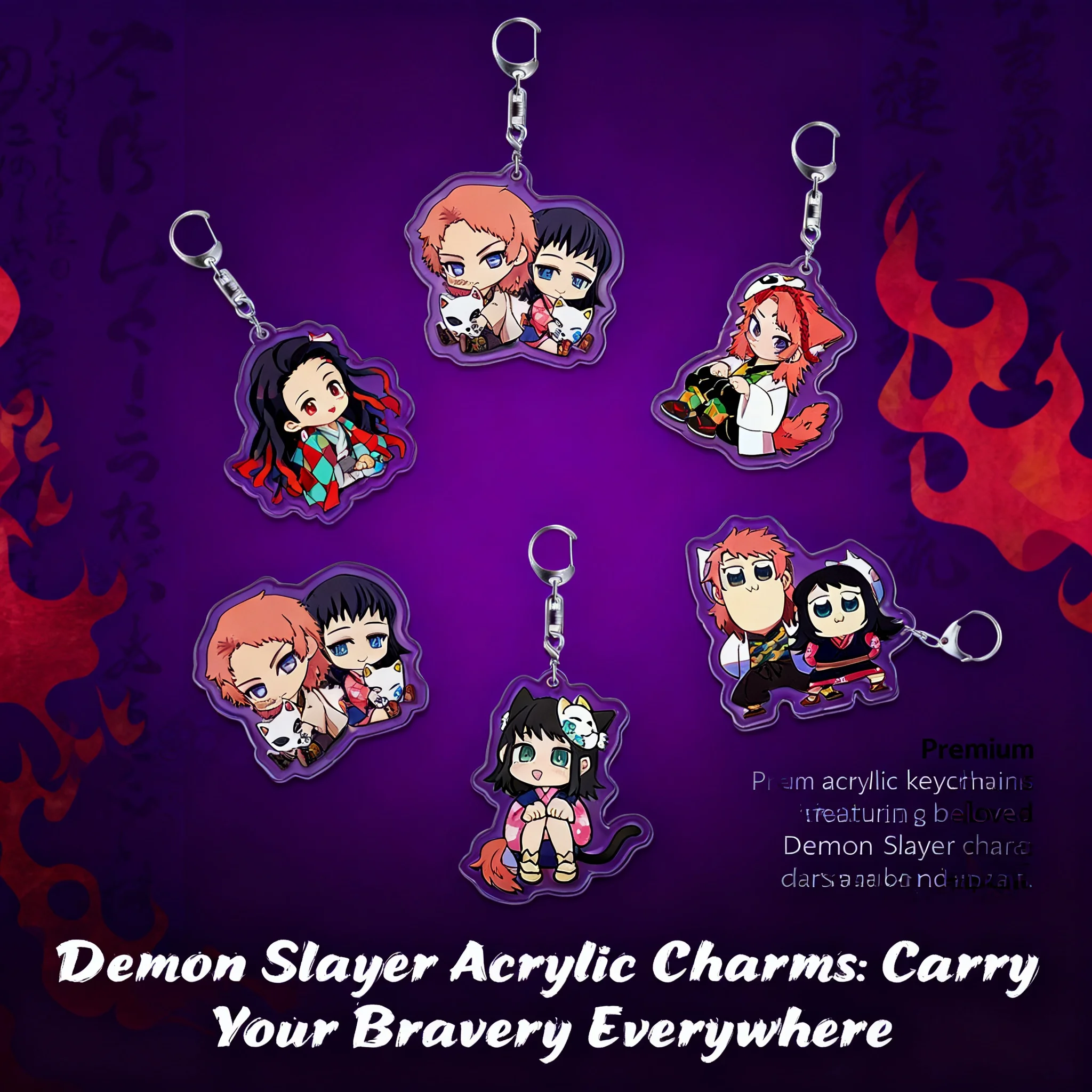 

Anime Demon Slayer Keychain Acrylic Pendant Accessory 401 Series Layered Design Custom Wholesale Dropshipping Merchandise