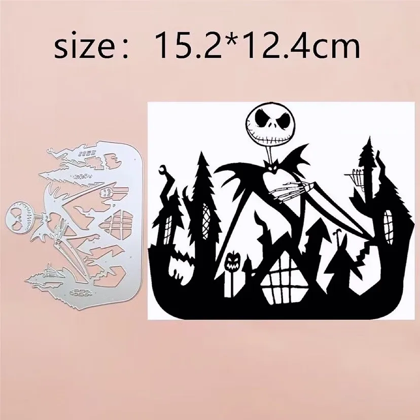 Halloween Castle Frame Skull Boy Metal Cut Dies Stencils for Scrapbooking Stamp/Photo Album Decorative Embossing DIY Paper Cards