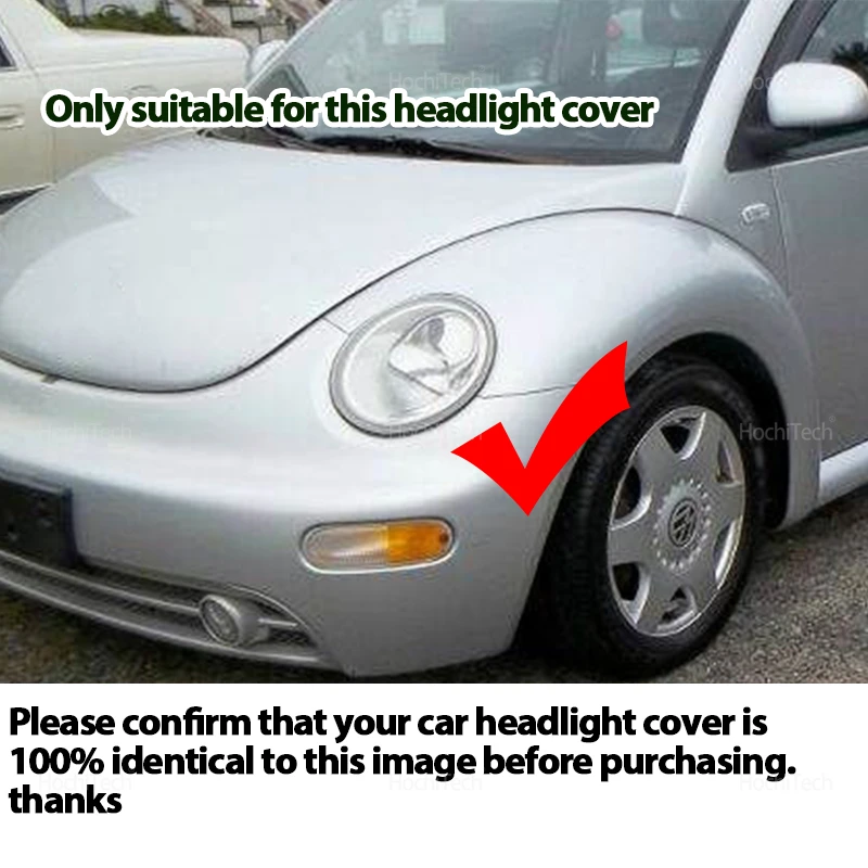 For Volkswagen VW Beetle 1998 1999 2000 2001 2002 2003 Transparent Glass Lamp Headlamp Cover Headlight Cover Shell Lampshade view 2