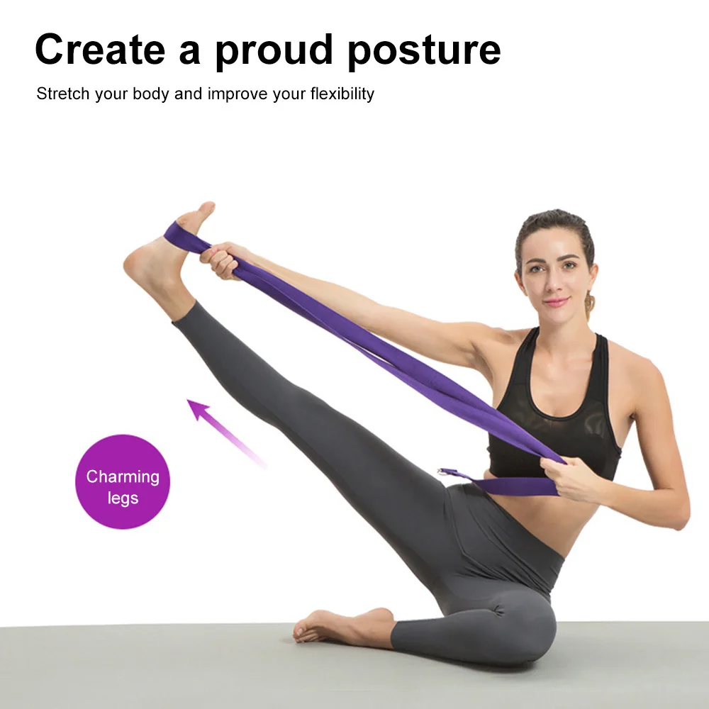 180cm Sport Yoga Strap Durable Cotton Exercise Straps Adjustable D-ring Buckle Gives Flexibility For Yoga Stretching Pilates