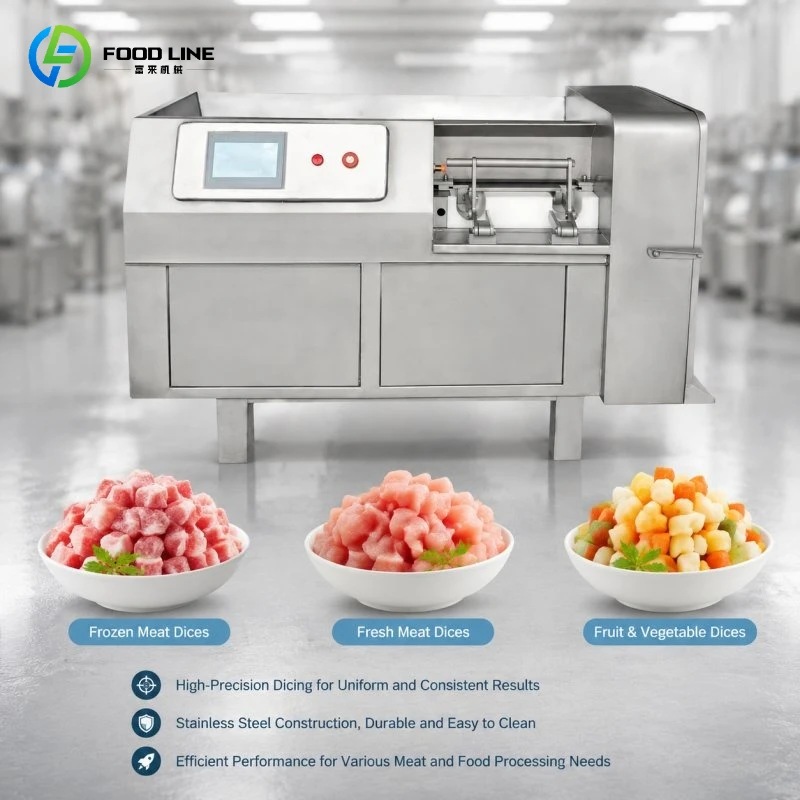 Customized Chicken Beef Cube Cutter 350/550 Fresh Meat Dicer Frozen Meat Dicing Machine