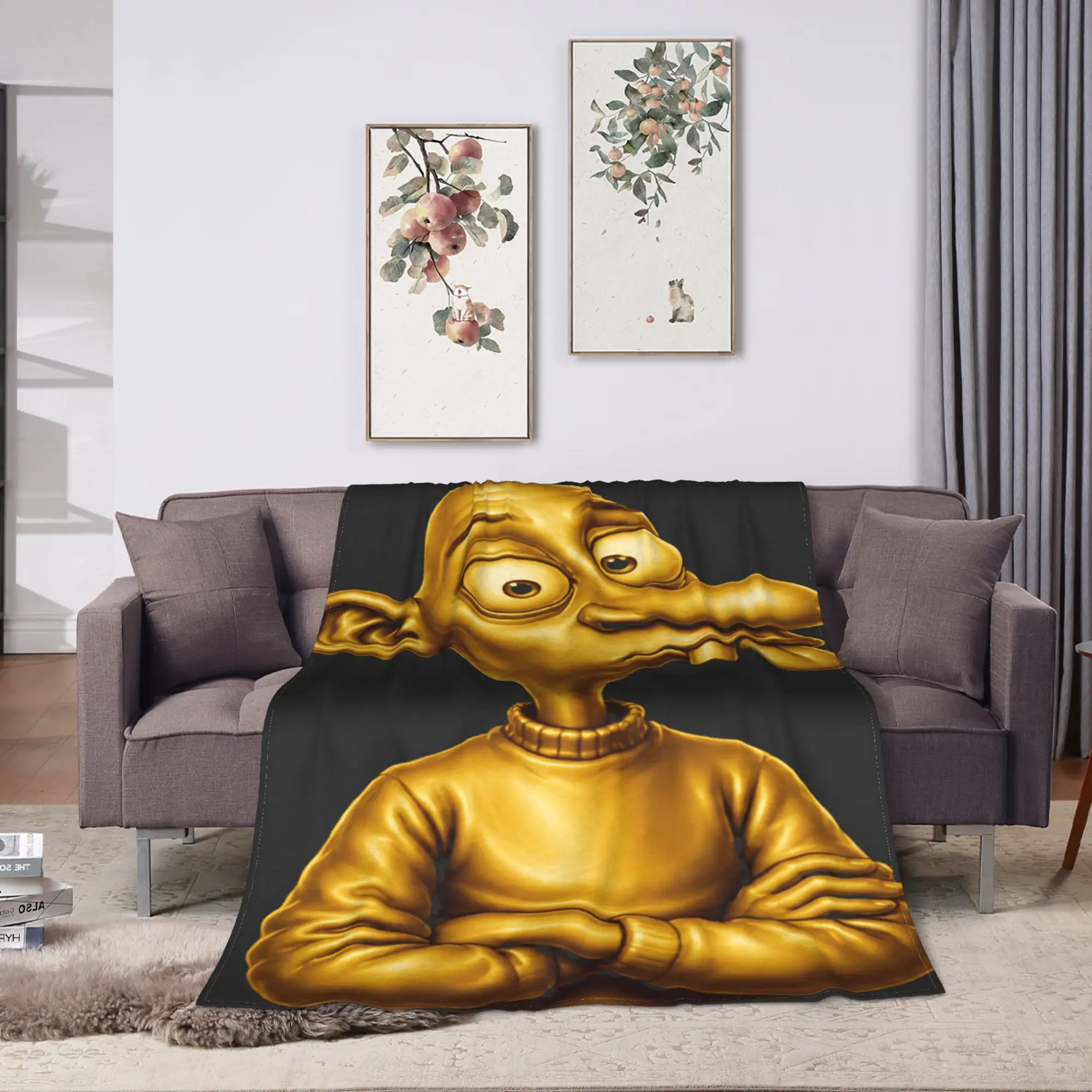 Neegy Meme Funny Internet Brainrot Gen Z Soft Cozy Blanket For Sofa Home  Novelty Throw Blanket Winter Picnic Flannel Bedspread