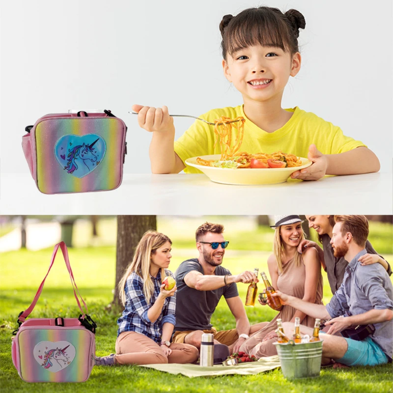 Bolsas de almuerzo Para niños, bolsa para niños, fiambrera Para niñas, almacenamiento, bolsa de almuerzo de dibujos animados para mantener el calor, bolsa de almuerzo para niños