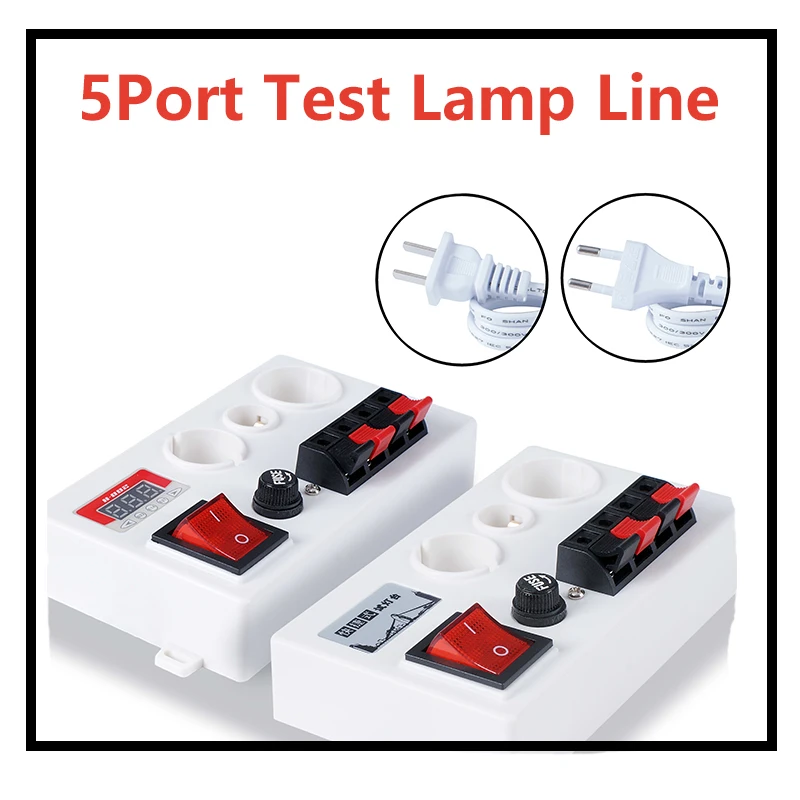 HD 5Port Test Lamp Line Multi-purpose Quick Test Lamp Bulb Luminaire Lamp Board Test Lamp Holder 3 Lamp Display Led Lamp Base