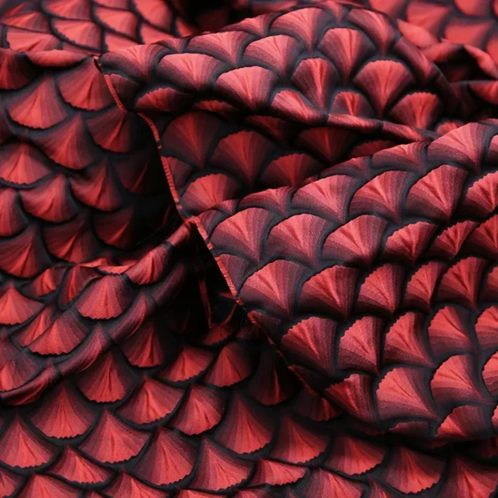 

Embossed Brocade Jacquard Fabric Fan-shaped Texture Wide Clothing Dress Design Wholesale Cloth for Sewing Meters Diy Material