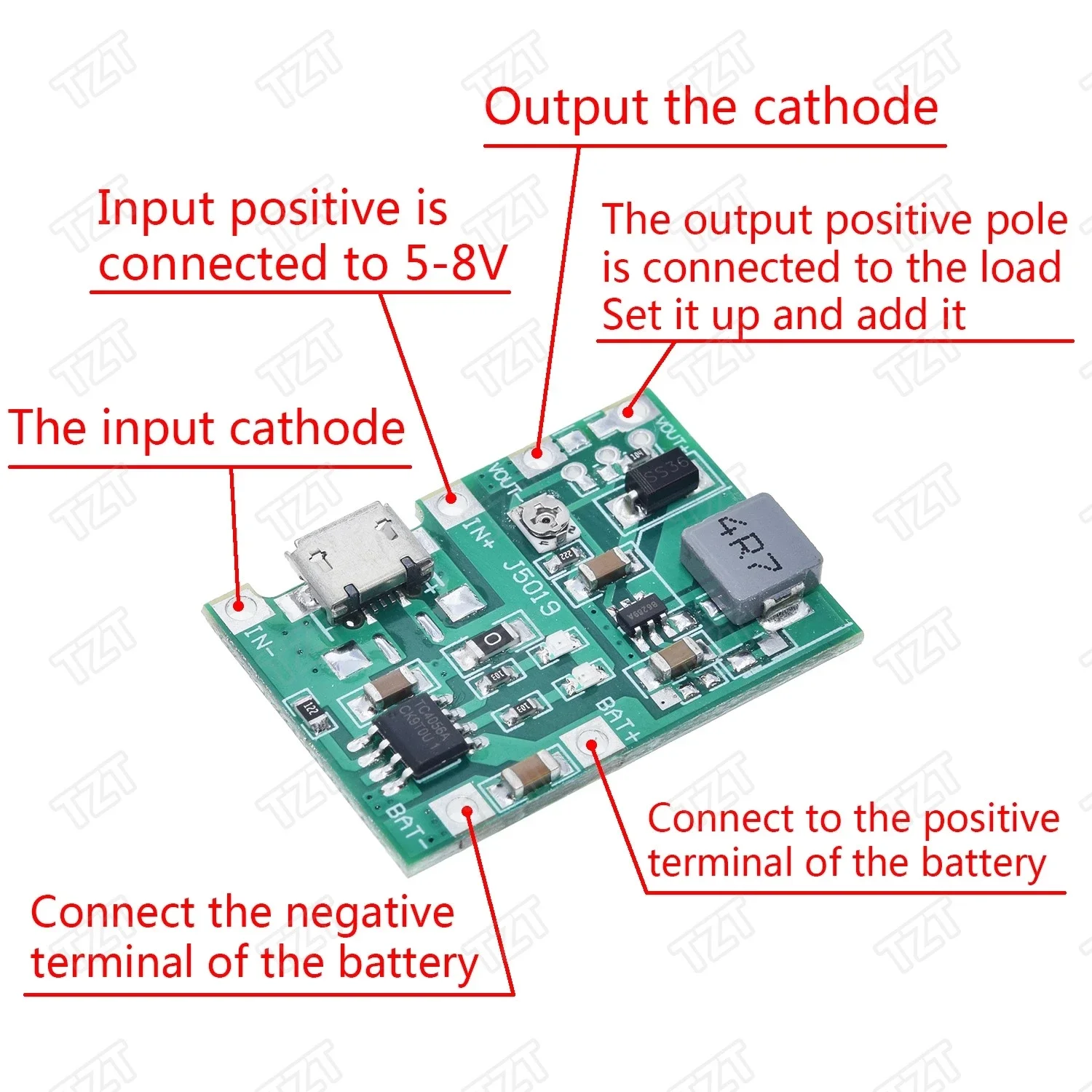 Imagem -02 - Lithium Battery Charger Board Li-ion 18650 3.7v 4.2v Dc-dc Step up Boost Módulo Tp4056 Faça Você Mesmo Kit Peças para Arduino Novo 10 Pcs