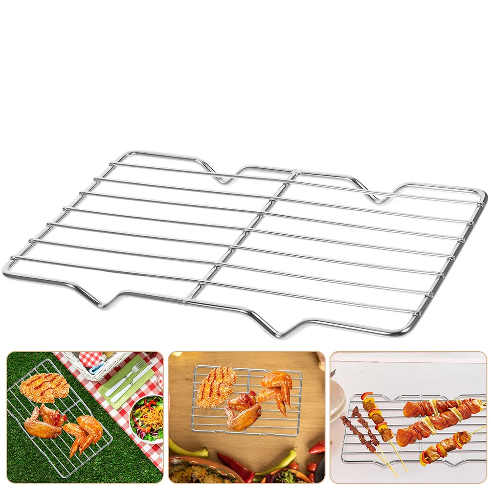 2Pcs Bbq Grill Rack Strong Stainless Steel Baking Roasting Cooling Rack for Meat Fish Vegetable Cooking Wire Racks for Outdoor