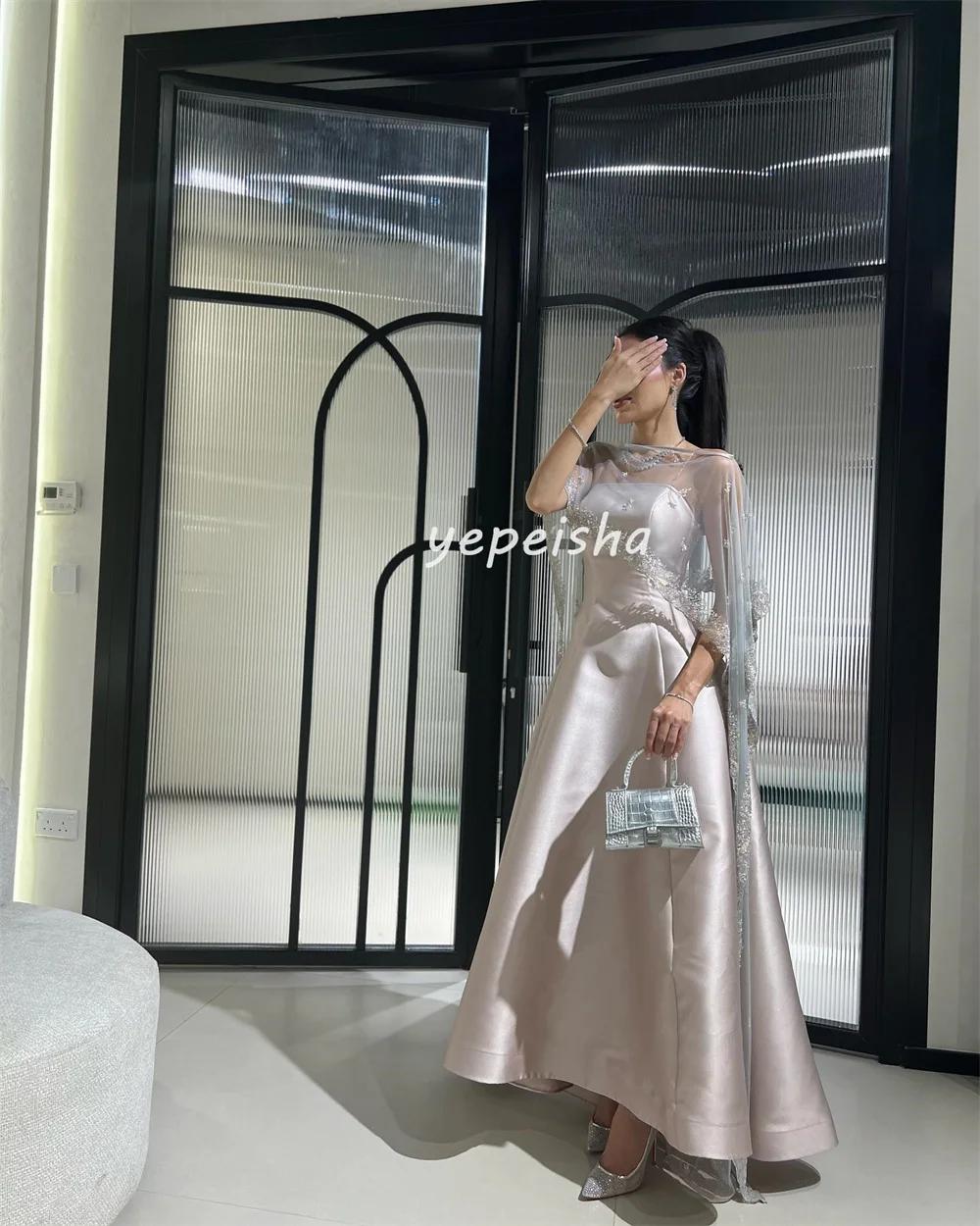 Customized Intricate Exquisite Pleat Applique Draped A-line Off-the-shoulder Long Dresses Bespoke Occasion Dresses Matching