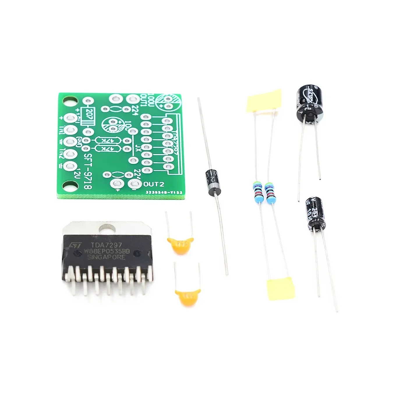 TDA7297 amplifier board spare parts dc 12v grade 2.0 dual audio encoding 15w electronic diy kit