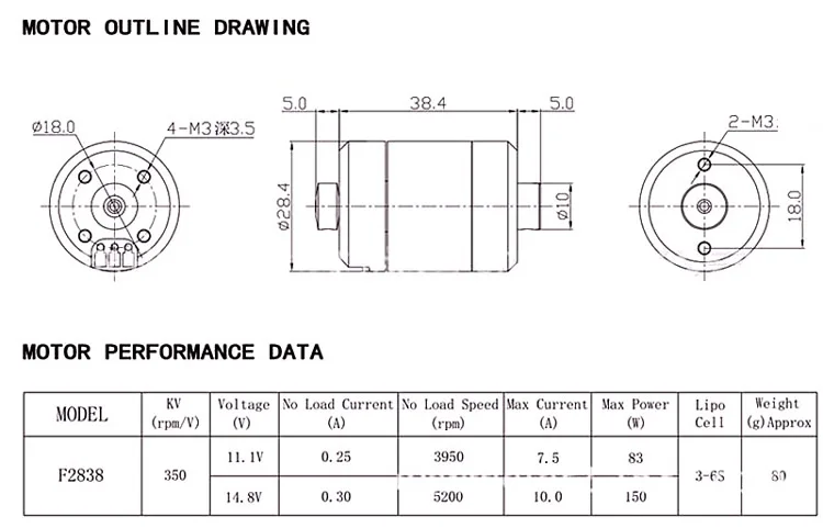 2838-Z Underwater propulsion brushless motor Waterproof unmanned boat motor Water soaking motor