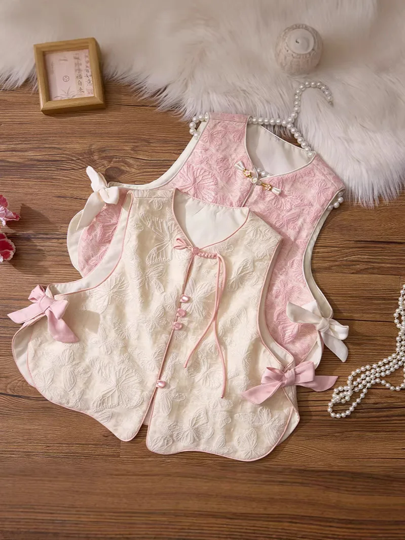 女の子のベスト新しい中国風のレトロスタイル春秋子供の民族衣装漢服肩パッド少女唐スーツベスト