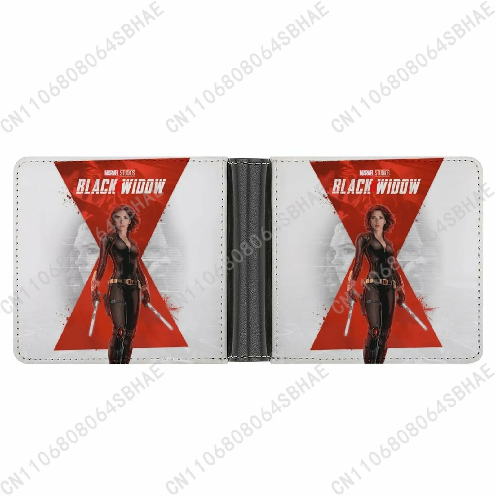 

Marvel Black Widow Trendy Leather Wallet Teenage Male Woman Personalized Slim Credit Card Holder Small Purse Daily Use Cosplay