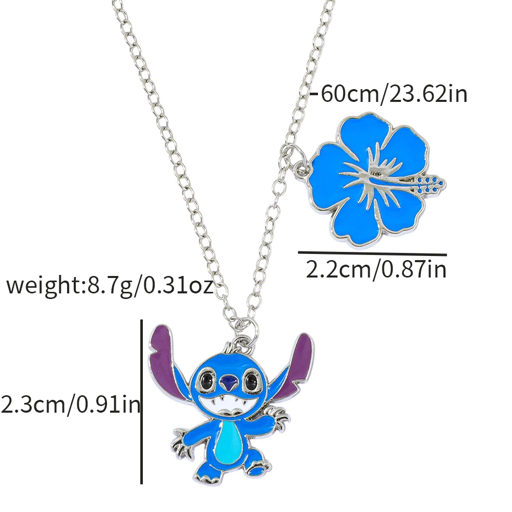 قلادة شخصية ديزني ليلو آند ستيتش أنمي - إكسسوار مجوهرات رائع ولطيف للفتيات والفتيان هدية عصرية #5
