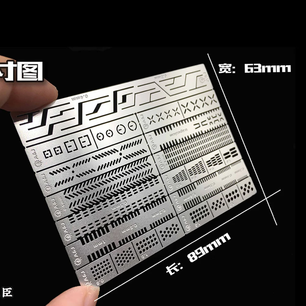 Hobby Model Craft Tool Carving Auxiliary Ruler Stainless Steel Drill Hole Detail Maker Scribe line template