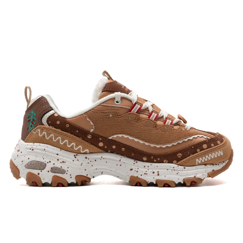 รองเท้าผู้หญิงสเกเชอร์รองเท้าหมีขนมปังขิงคริสต์มาสรองเท้าหิมะเรโทร แลม วูล แพนด้ารองเท้ารองเท้าผ้าใบหนา 149257-Tnbr