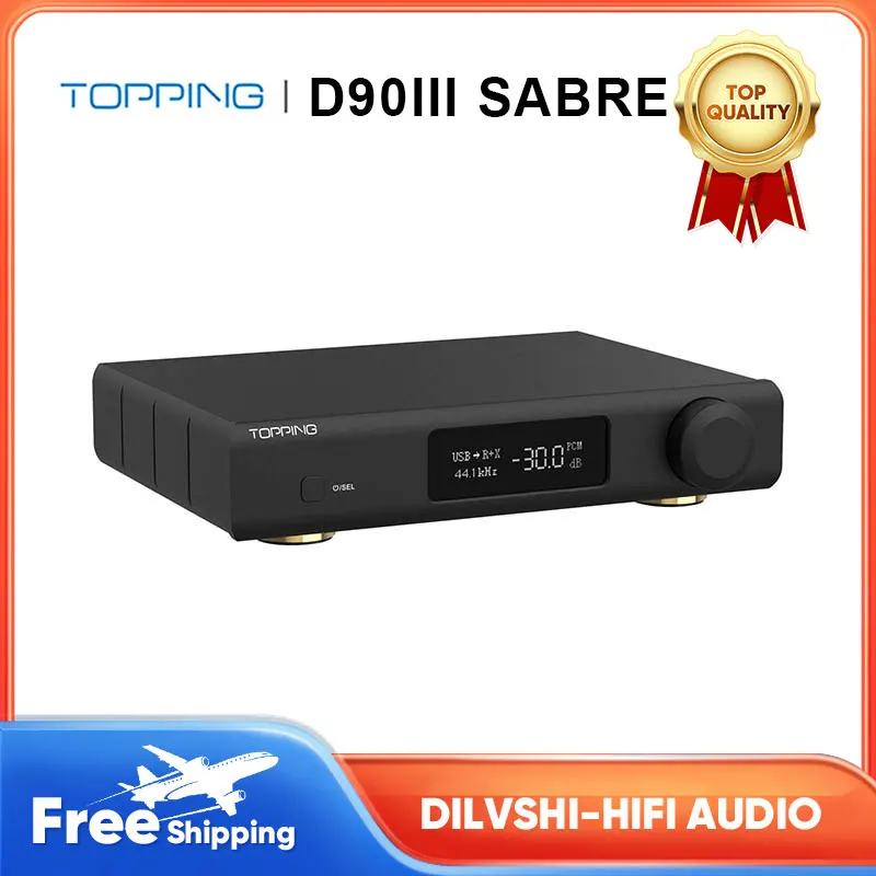 

TOPPING D90 III SABRE Fully Balanced USB Audio Decoder ESS9039SPRO x2 DAC Chips Full MQA Decoder Pre-Amplifier IIS BT5.1 Input