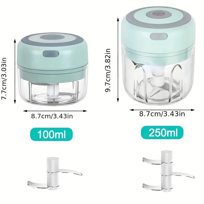 

100/250ml USB Rechargeable Mini Food Chopper, Meat Grinder & Garlic Crusher, Compact Kitchen Gadget for Fast Meal Prep, Ideal fo
