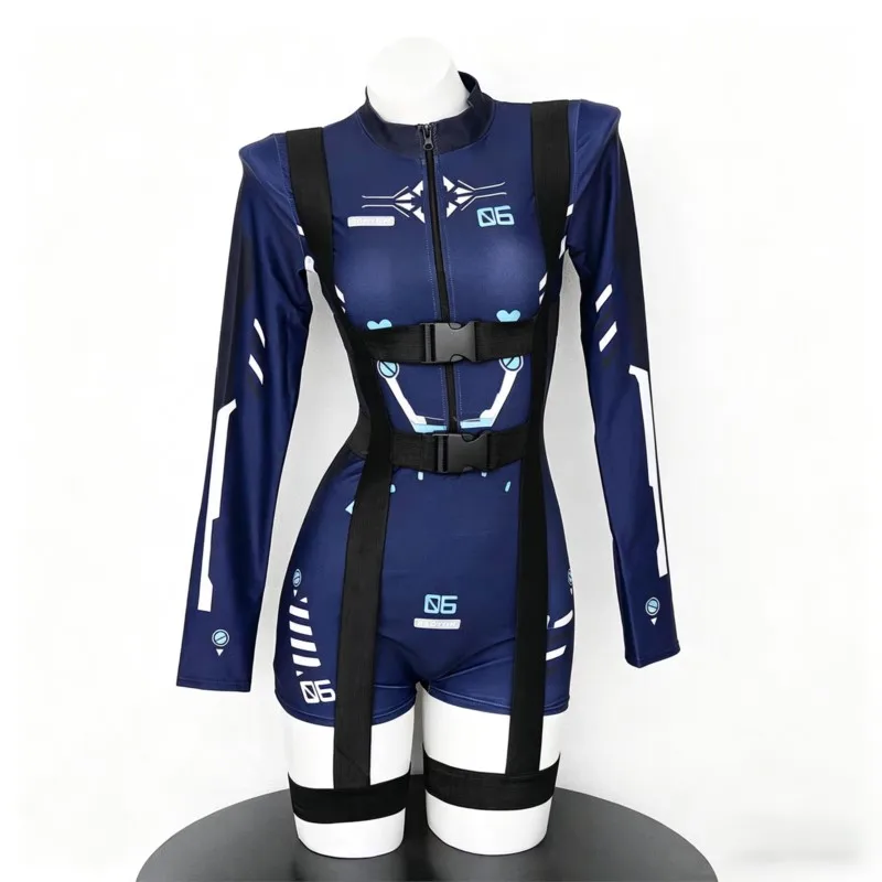 Women Robot Tight Zentai Suit Anime Game Tight Jumpsuit Cosplay Women Motorcycle Punk Cyber Mecha Pilot Bodysuit Costumes