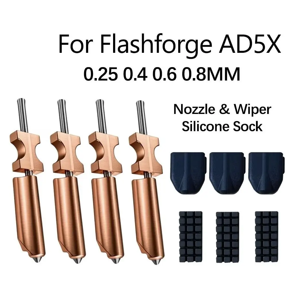 

Биметаллическое сопло для 3D-печати из титанового сплава, быстросъемный съемный комплект Hotend 0,25 мм 0,4 мм 0,6 мм 0,8 мм для Flashforge AD5X