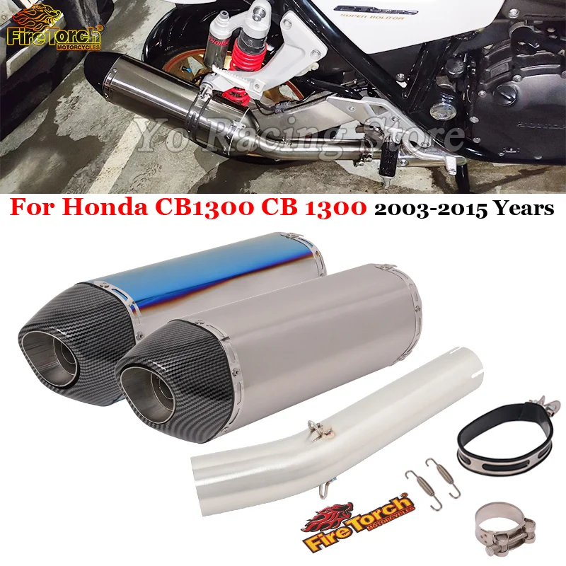 Slip On For Honda CB1300 CB 1300 2003 - 2015 Motorcycle Exhaust System Escape Moto Middle Link Pipe With Moto Muffler DB Killer