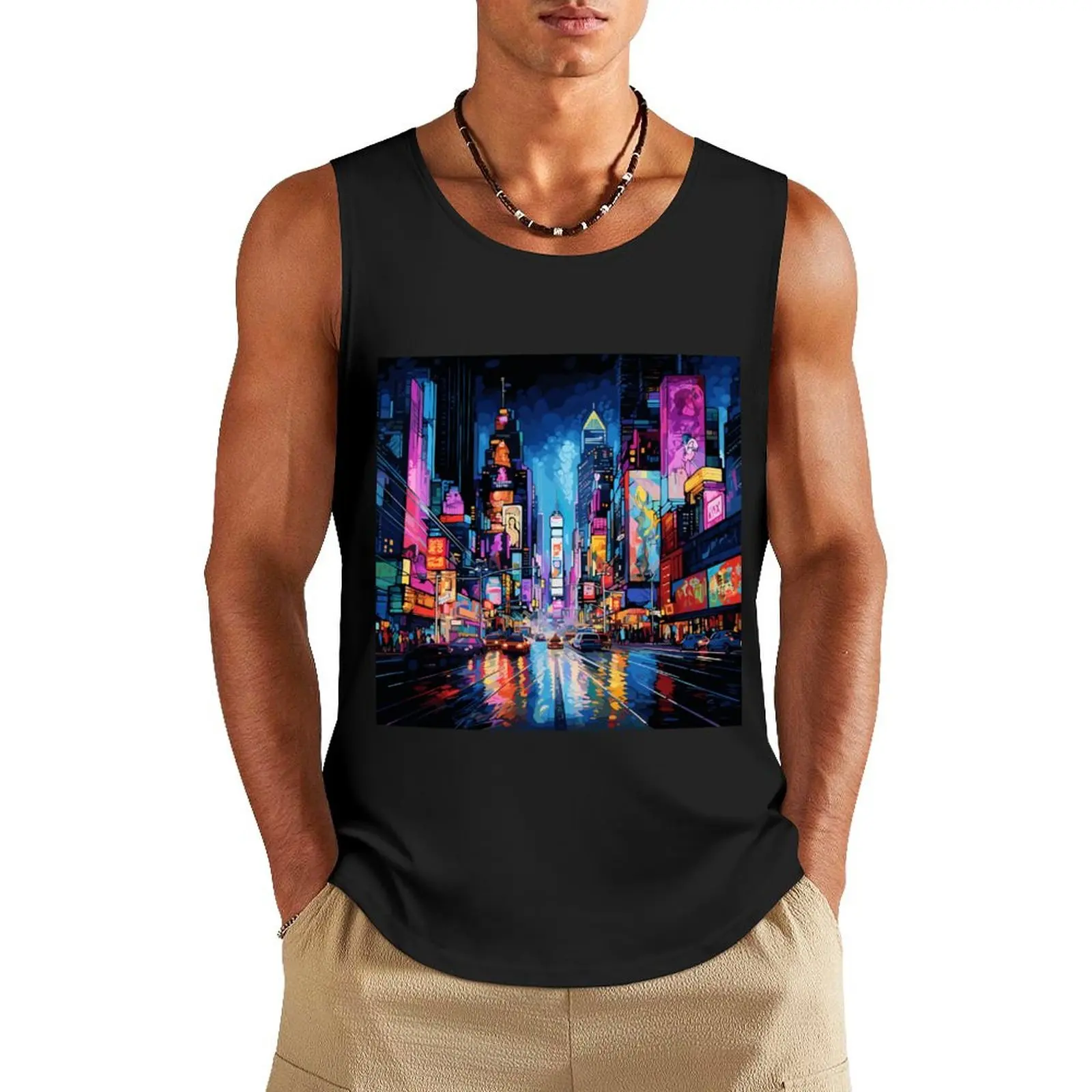 Neon Metropolis Rush Tank Top basketball clothing sleeveless man shirts summer clothes men 2024