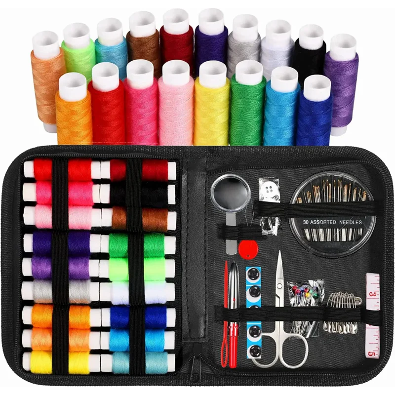 Sewing Kit Compact and Portable for Beginners and Professionals Includes Needles Thread Scissors and Other Essential Access