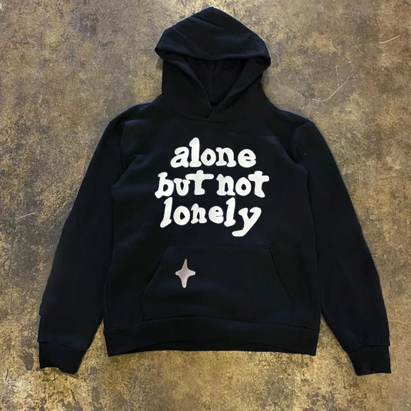 

Autumn and Winter Letters Creative Men's and Women's Black and White Hoodie Hoodie High Quality Pure Cotton