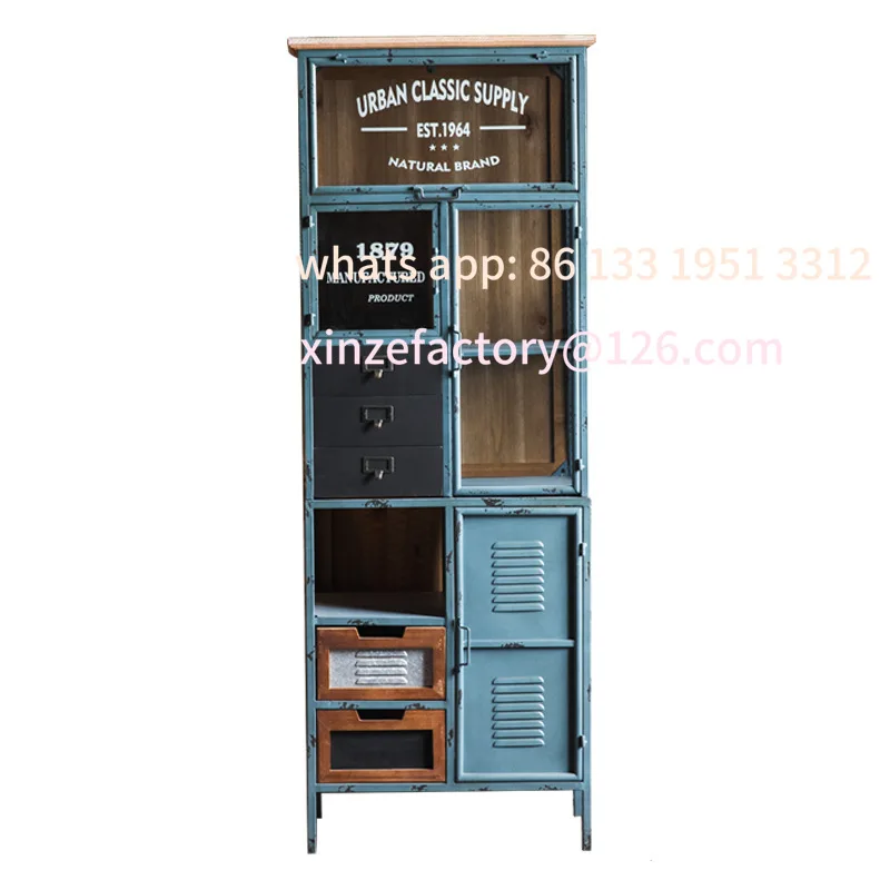 

Industrial-style wine cabinet, retro old locker, homestay kitchen, dining cabinet, cabinet, wedding shooting props