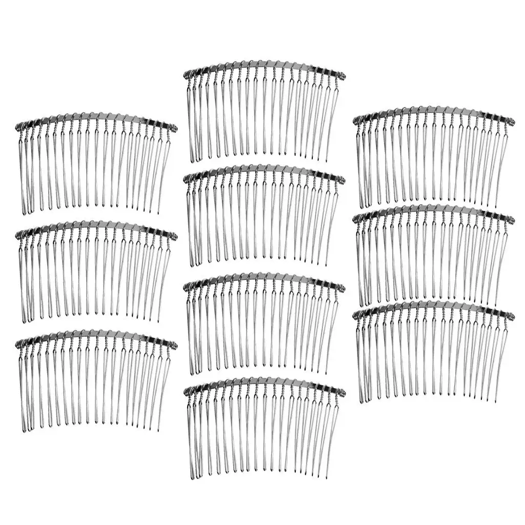 10 × 20 أمشاط مشبك شعر من الأسلاك المعدنية الفاخرة، أمشاط زفاف مصنوعة يدويًا