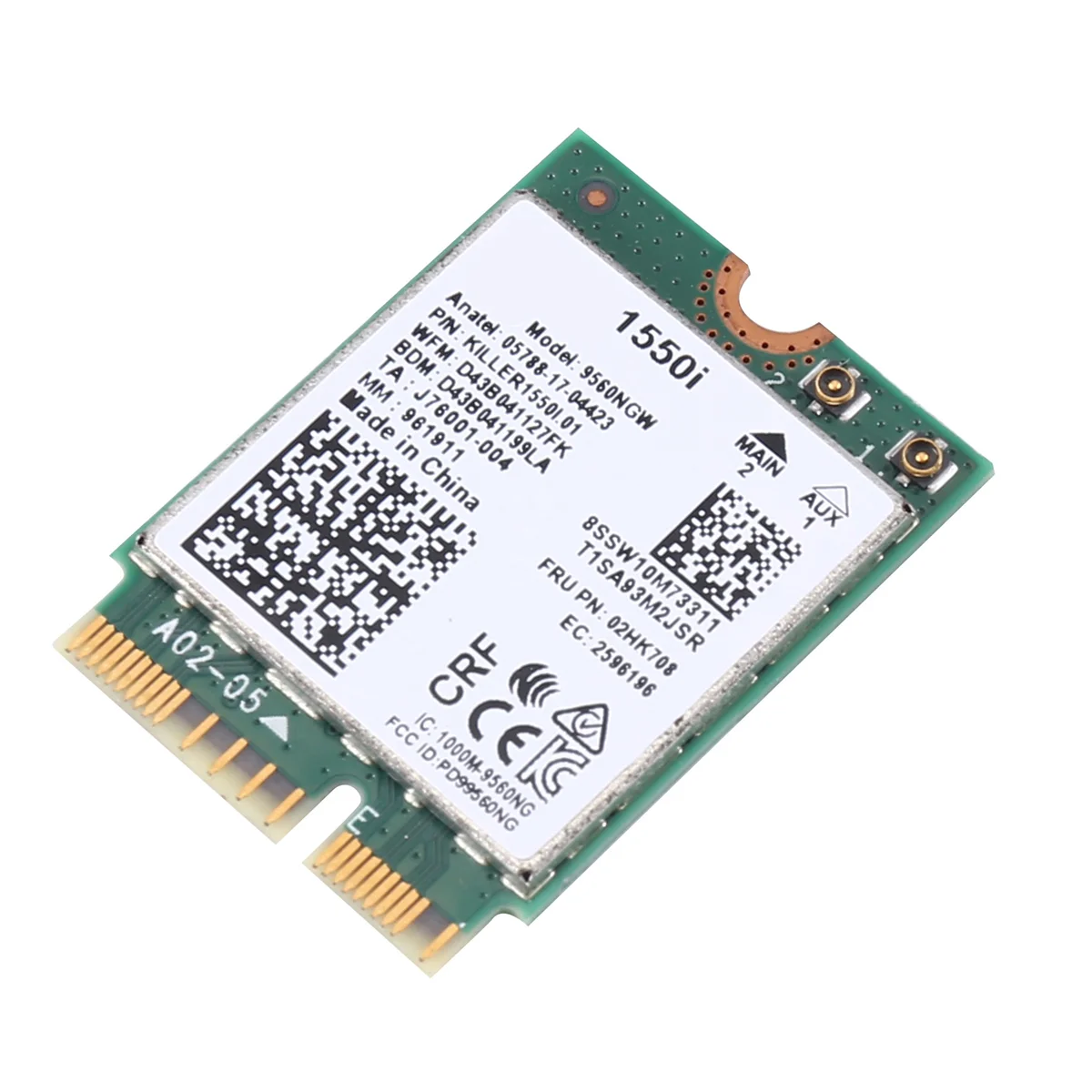 A48R-1550I WiFi Card Dual Band 1730Mbps Wireless 9560NGW NGFF Key E WiFi Adapter 9560AC 802.11Ac BT 5.0 Laptop for Windows 10